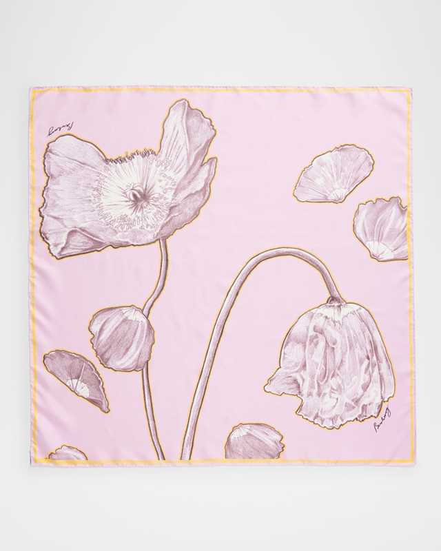 Watercolor Poppies Square Scarf